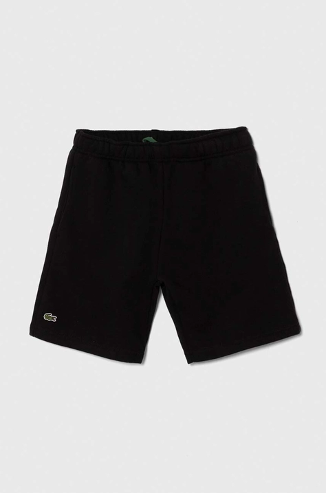 Lacoste pantaloni scurti copii culoarea negru, melanj, talie reglabila