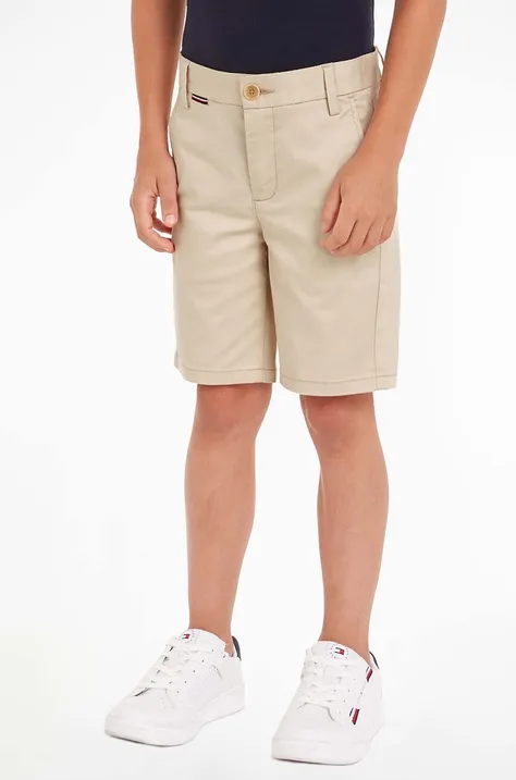 Otroške kratke hlače Tommy Hilfiger bež barva