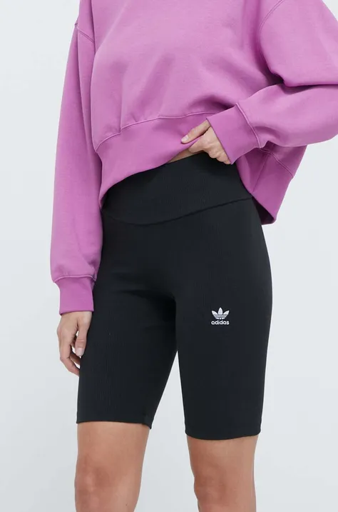 Kratke hlače adidas Originals Essentials Short Leggings ženske, črna barva, HZ7261