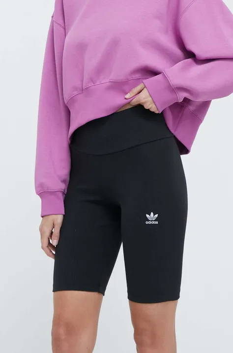 adidas Originals szorty Essentials Short Leggings damskie kolor czarny gładkie high waist HZ7261