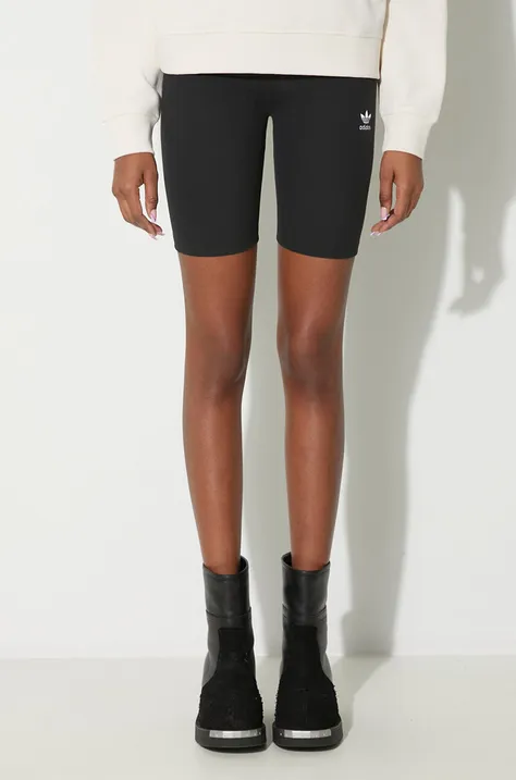 adidas Originals szorty Essentials Short Leggings damskie kolor czarny gładkie high waist HZ7261