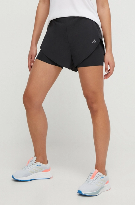 adidas Performance szorty treningowe Designed for Training kolor czarny gładkie high waist IM8178