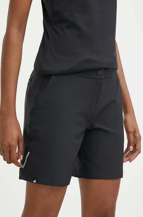 adidas Performance kerékpáros rövidnadrág fekete, sima, közepes derékmagasságú, IN4558