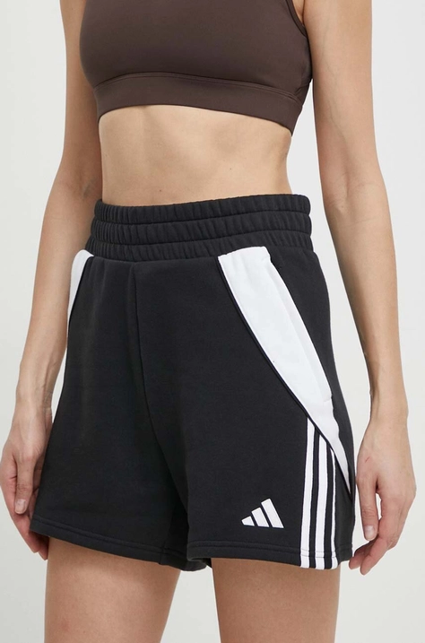 adidas Performance szorty treningowe Tiro 24 kolor czarny wzorzyste high waist IP1950