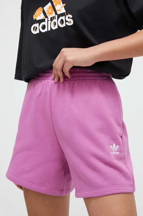adidas Originals szorty damskie kolor różowy gładkie high waist IR5958