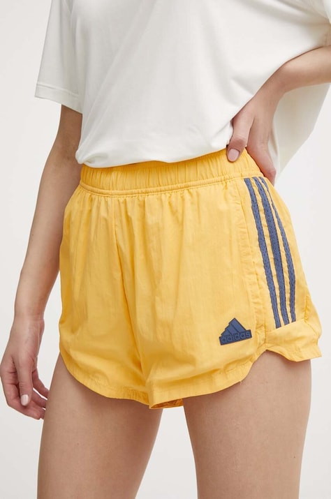 Шорты adidas TIRO женские цвет жёлтый с аппликацией высокая посадка IS0722