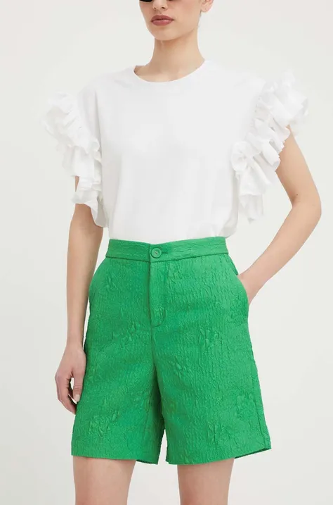 Kratke hlače Custommade za žene, boja: zelena, bez uzorka, visoki struk