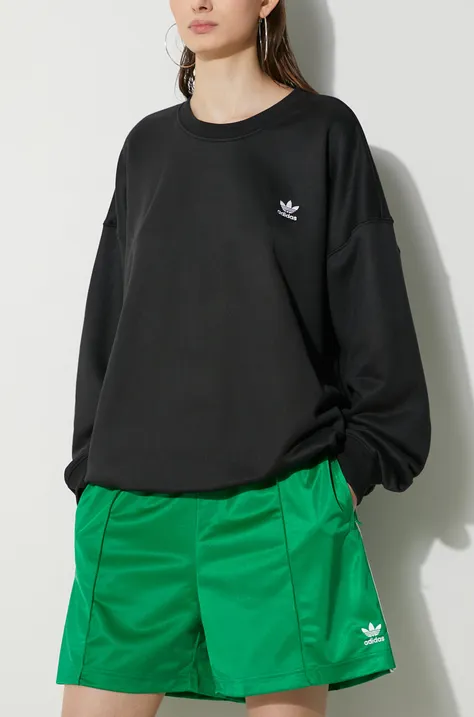Kratke hlače adidas Originals Firebird Shorts za žene, boja: zelena, s aplikacijom, srednje visoki struk, IN6283