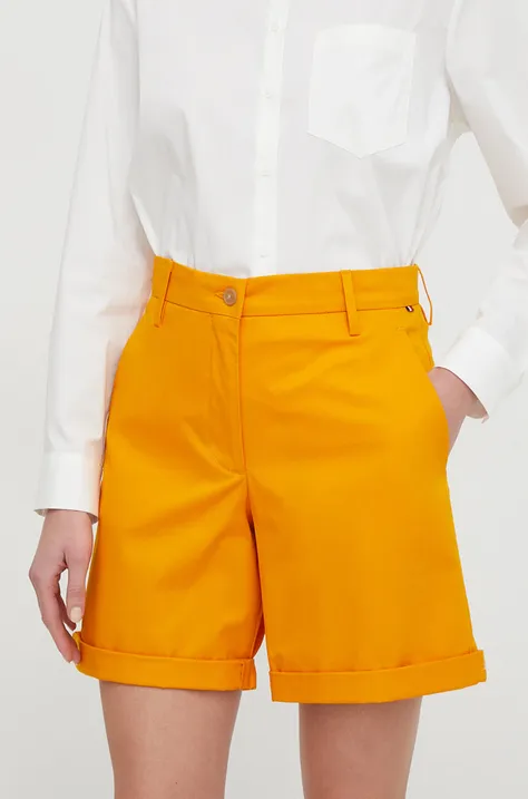 Tommy Hilfiger szorty damskie kolor pomarańczowy gładkie high waist