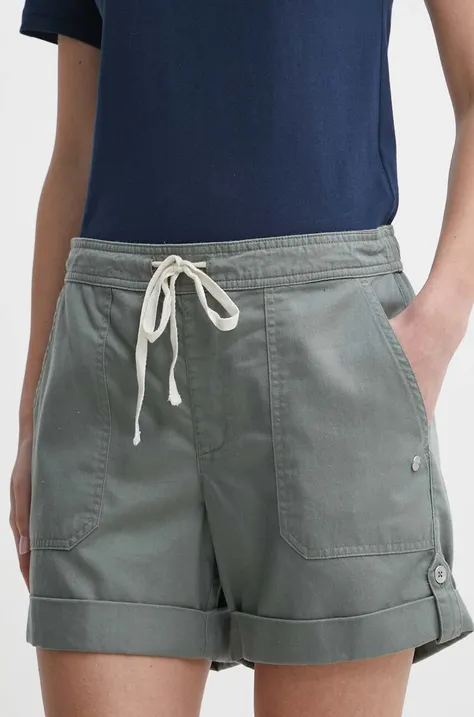 Kratke hlače Roxy za žene, boja: zelena, bez uzorka, visoki struk, ERJNS03495