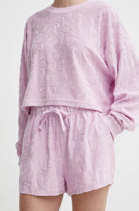 Kratke hlače Billabong za žene, boja: ružičasta, bez uzorka, visoki struk