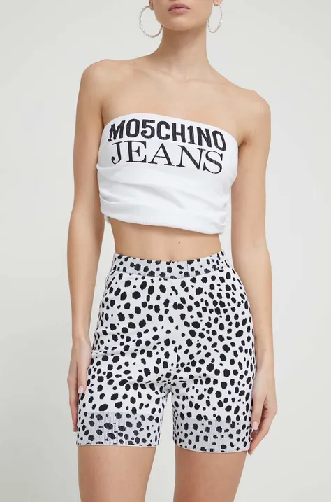 Kratke hlače Moschino Jeans za žene, s uzorkom, visoki struk