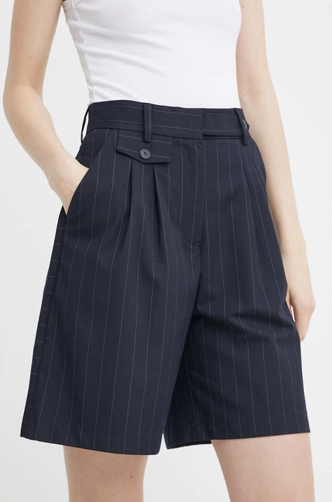 Alohas pantaloni scurti femei, culoarea albastru marin, modelator, high waist