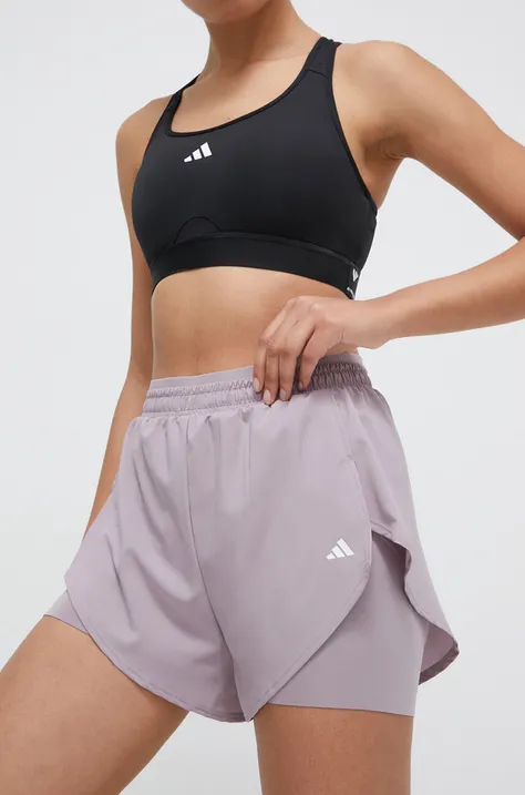 Kratke hlače za trening adidas Performance Designed for Training boja: ružičasta, bez uzorka, visoki struk
