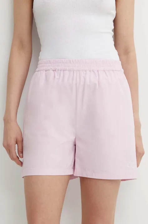Bavlněné šortky Résumé AllanRS Shorts růžová barva, hladké, high waist, 20180951