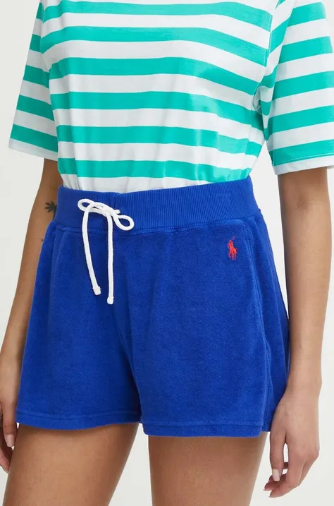 Polo Ralph Lauren pantaloni scurti femei, neted, high waist, 211936222