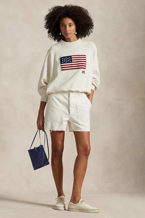 Бавовняні шорти Polo Ralph Lauren колір зелений однотонні середня посадка 211949934