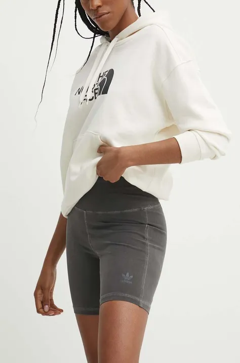 adidas Originals rövidnadrág női, fekete, sima, magas derekú, IU2710
