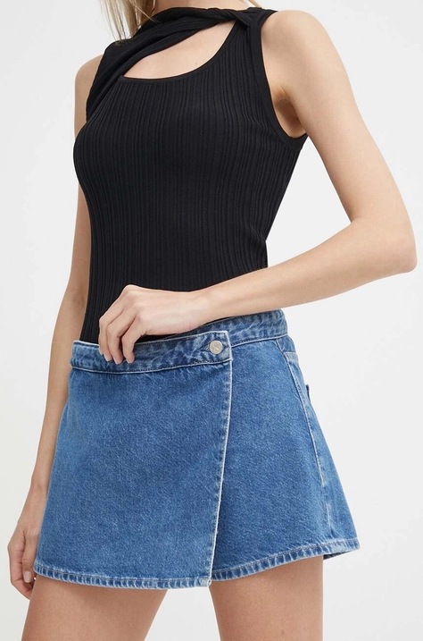 Calvin Klein Jeans farmer rövidnadrág női, sima, magas derekú, J20J223300