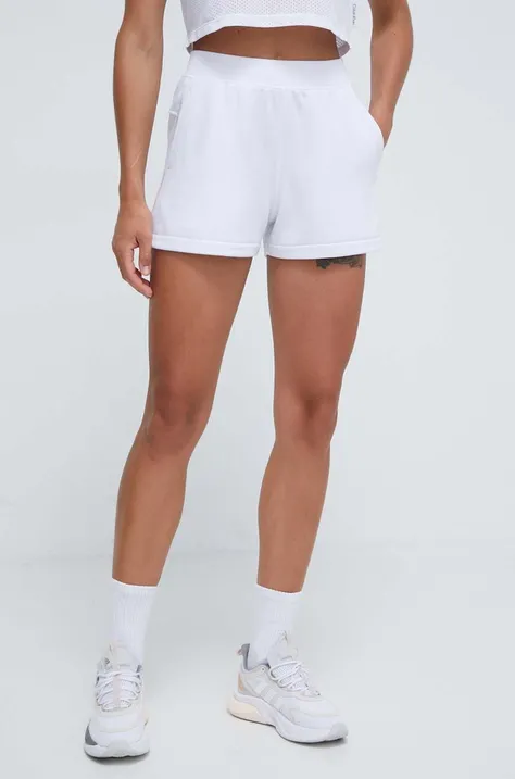 Calvin Klein Performance szorty treningowe kolor biały gładkie medium waist