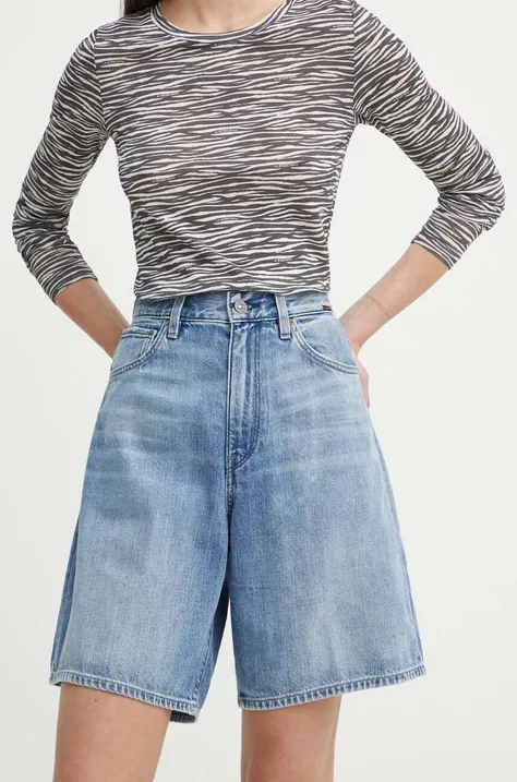 G-Star Raw pantaloni scurti jeans femei, neted, high waist