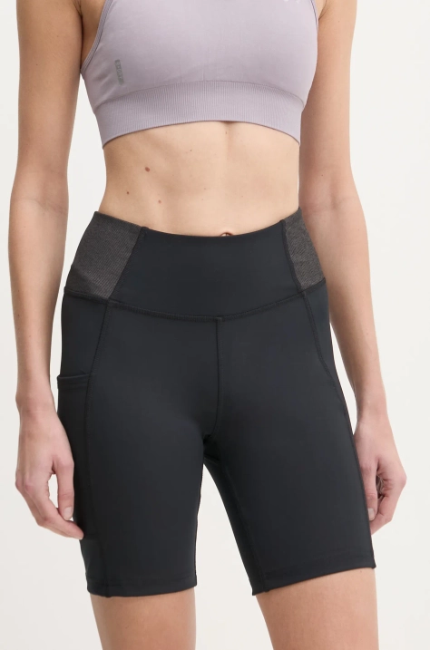 Columbia pantaloni scurti sport Boundless Trek femei, culoarea negru, neted, high waist, 2074471