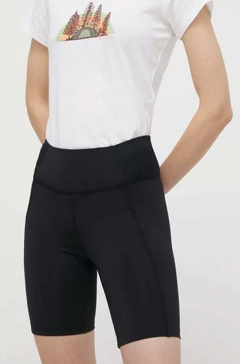 Спортен къс панталон Columbia Boundless Trek в черно с изчистен дизайн с висока талия 2074471