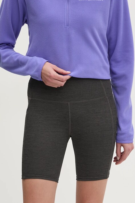Sportovní šortky Columbia Move dámské, šedá barva, melanžové, high waist, 2075971