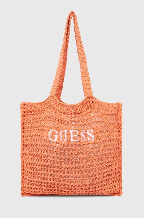 Τσάντα παραλίας Guess χρώμα: πορτοκαλί, E4GZ09 WG4X0