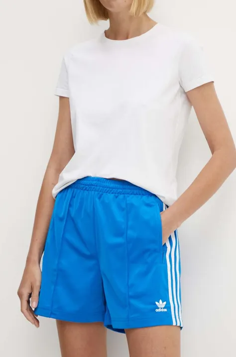 adidas Originals szorty damskie kolor niebieski z aplikacją high waist IN6282
