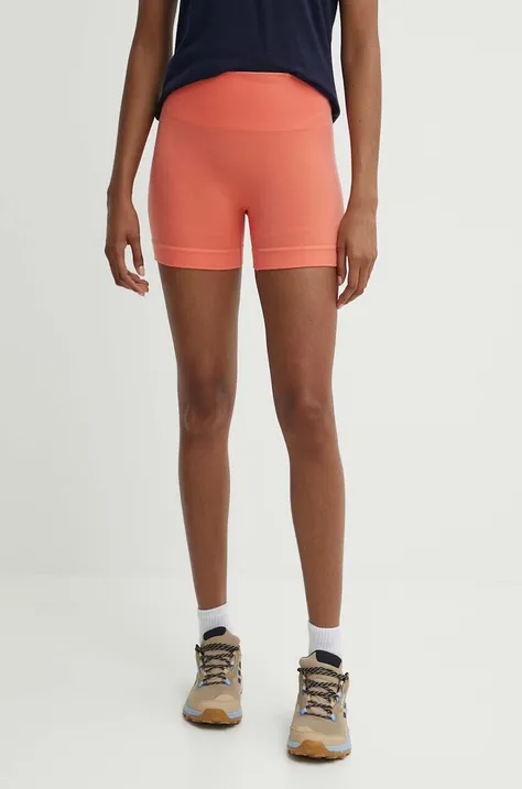Sportske kratke hlače Icebreaker 260 ZoneKnit Merino Blend Seamless za žene, boja: narančasta, bez uzorka, visoki struk, IB0A56XOB751