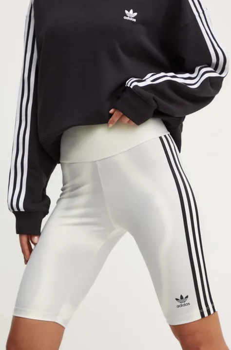 adidas Originals pantaloni scurti Water Tight femei, culoarea gri, modelator, high waist, IU2493