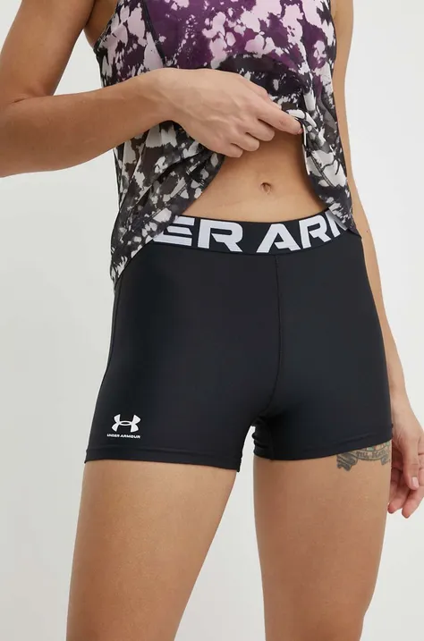 Kratke hlače za trening Under Armour Authentics boja: crna, s tiskom, srednje visoki struk