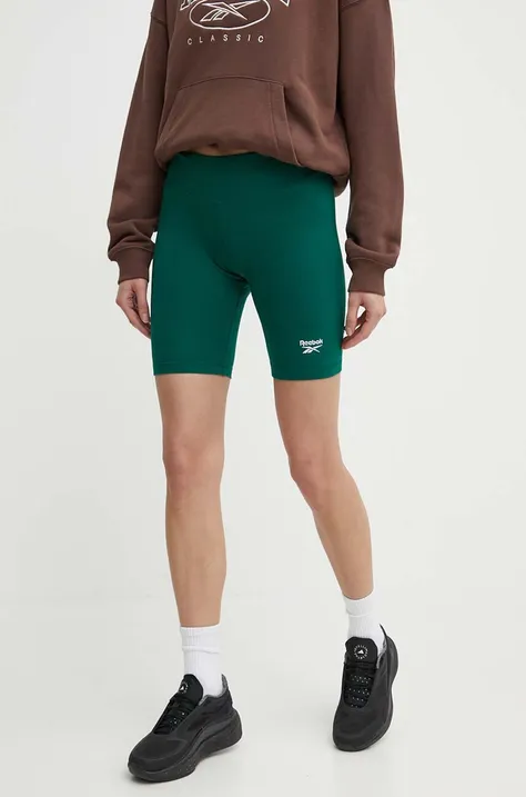 Kratke hlače Reebok Identity za žene, boja: zelena, bez uzorka, visoki struk, 100076030