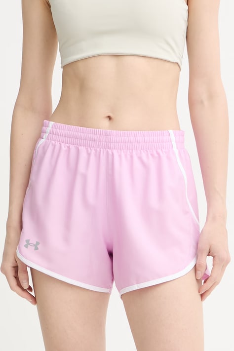 Under Armour szorty sportowe damskie Fly By fioletowe high waist 1382438