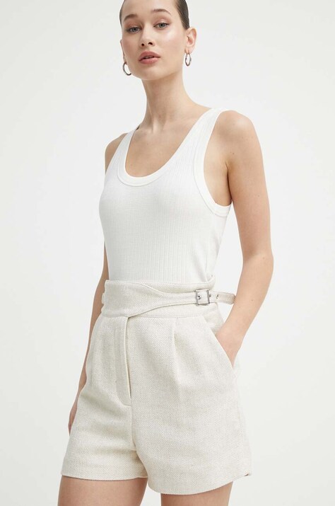 IRO pantaloncini in lino misto colore beige