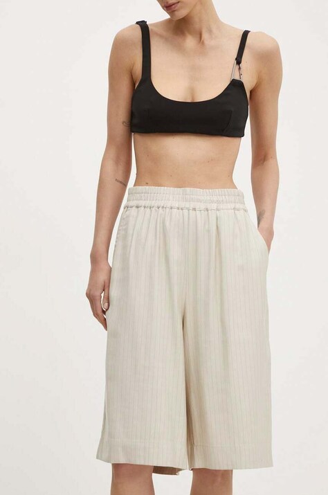 Gestuz pantaloni scurti femei, culoarea bej, modelator, high waist, 10909086