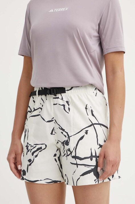 The North Face pantaloni scurți outdoor Class V culoarea bej, modelator, high waist, NF0A81VWSI61