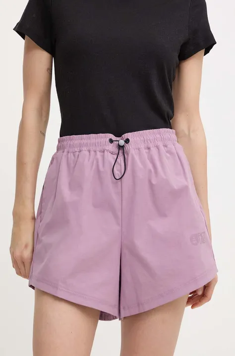Outdoorové šortky Picture Oslon fialová barva, high waist, WSH087