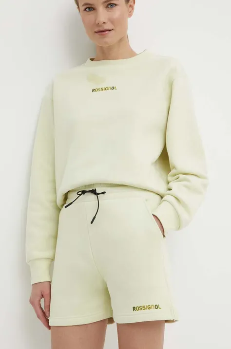 Kratke hlače Rossignol za žene, boja: zelena, bez uzorka, visoki struk, RLMWP42