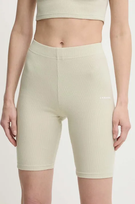 Kratke hlače La Mania LIMI za žene, boja: zelena, bez uzorka, visoki struk, LIMI