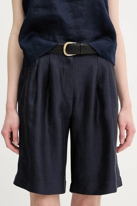 La Petite Française pantaloni scurți din amestec de in SAVOUREUX culoarea bej, uni, high waist, SAVOUREUX