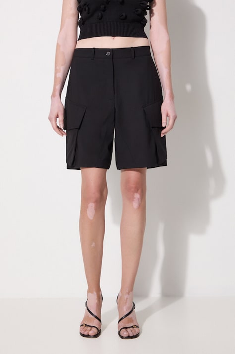 Вовняні шорти JW Anderson Cargo Tailored Shorts колір чорний однотонні висока посадка SR0094.PG1321.999
