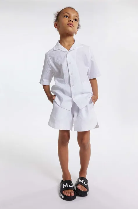 Дитячі бавовняні шорти Marc Jacobs колір білий однотонні регульована талія