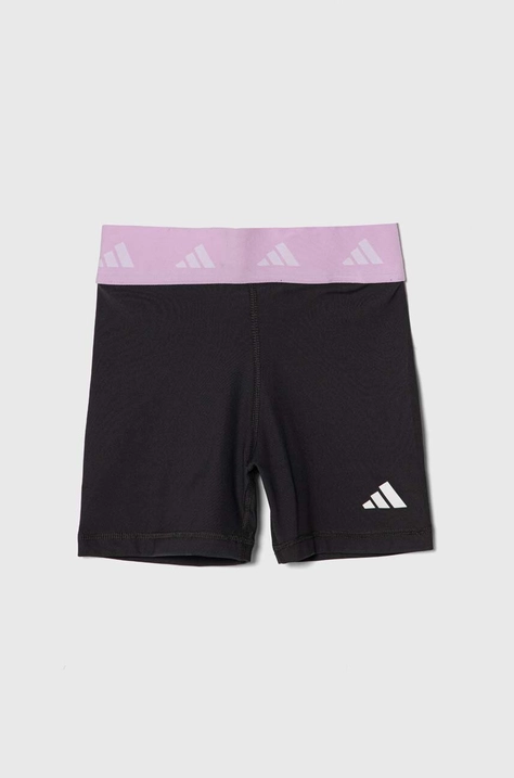 adidas pantaloni scurti copii culoarea negru, neted