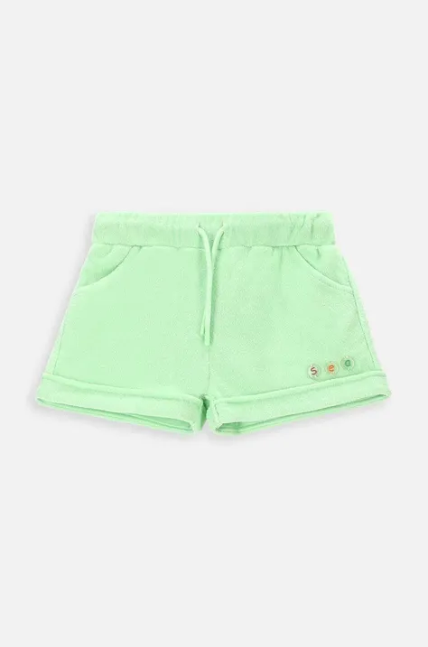 Детски къси панталони Coccodrillo в зелено с изчистен дизайн