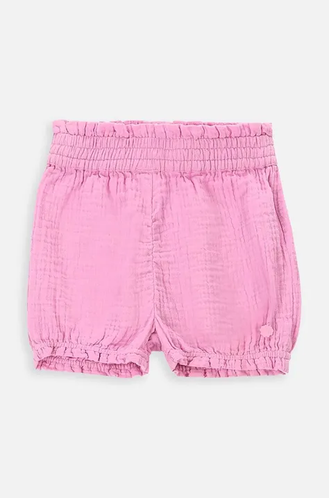 Детские хлопковые шорты Coccodrillo цвет розовый однотонные
