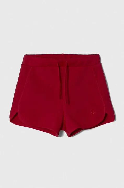 United Colors of Benetton pantaloni scurți din bumbac pentru copii culoarea roz, neted, talie reglabila