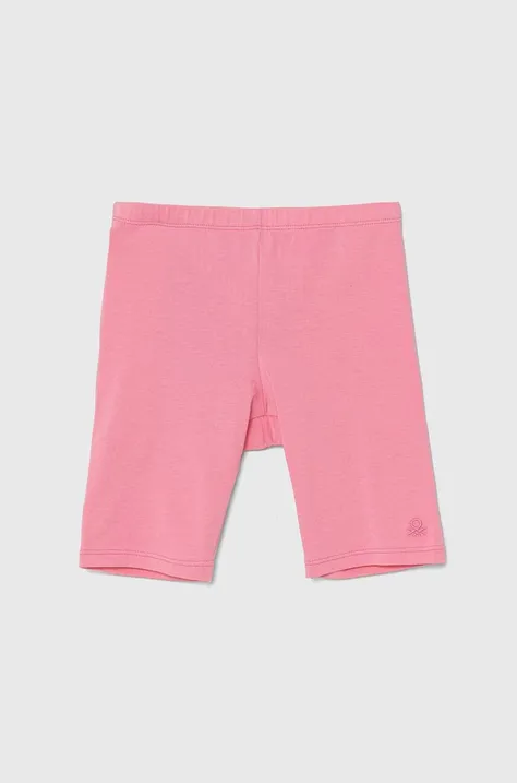 Детские шорты United Colors of Benetton цвет розовый однотонные