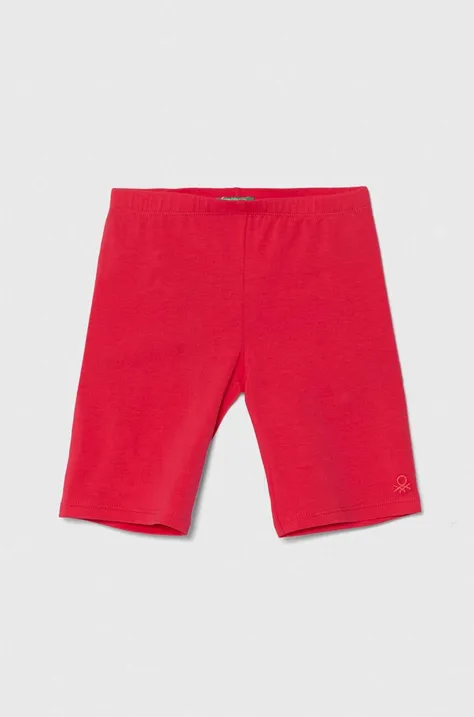 Detské krátke nohavice United Colors of Benetton ružová farba, jednofarebné
